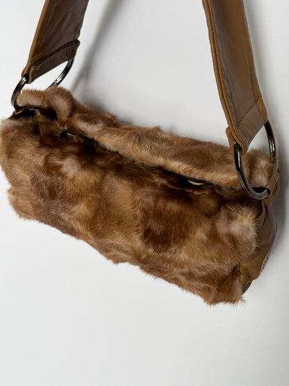 Genuine Fur & Leather Shoulder Bag