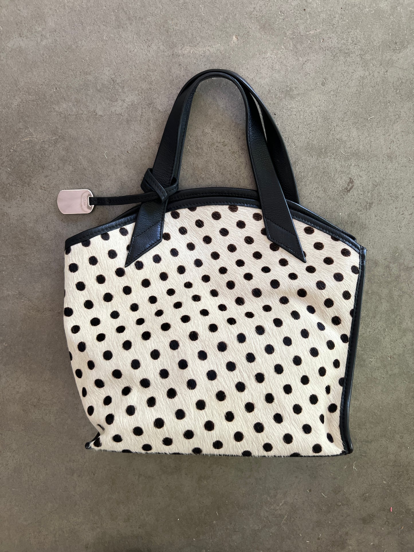 Furla Pony Hair Polka Dot Tote