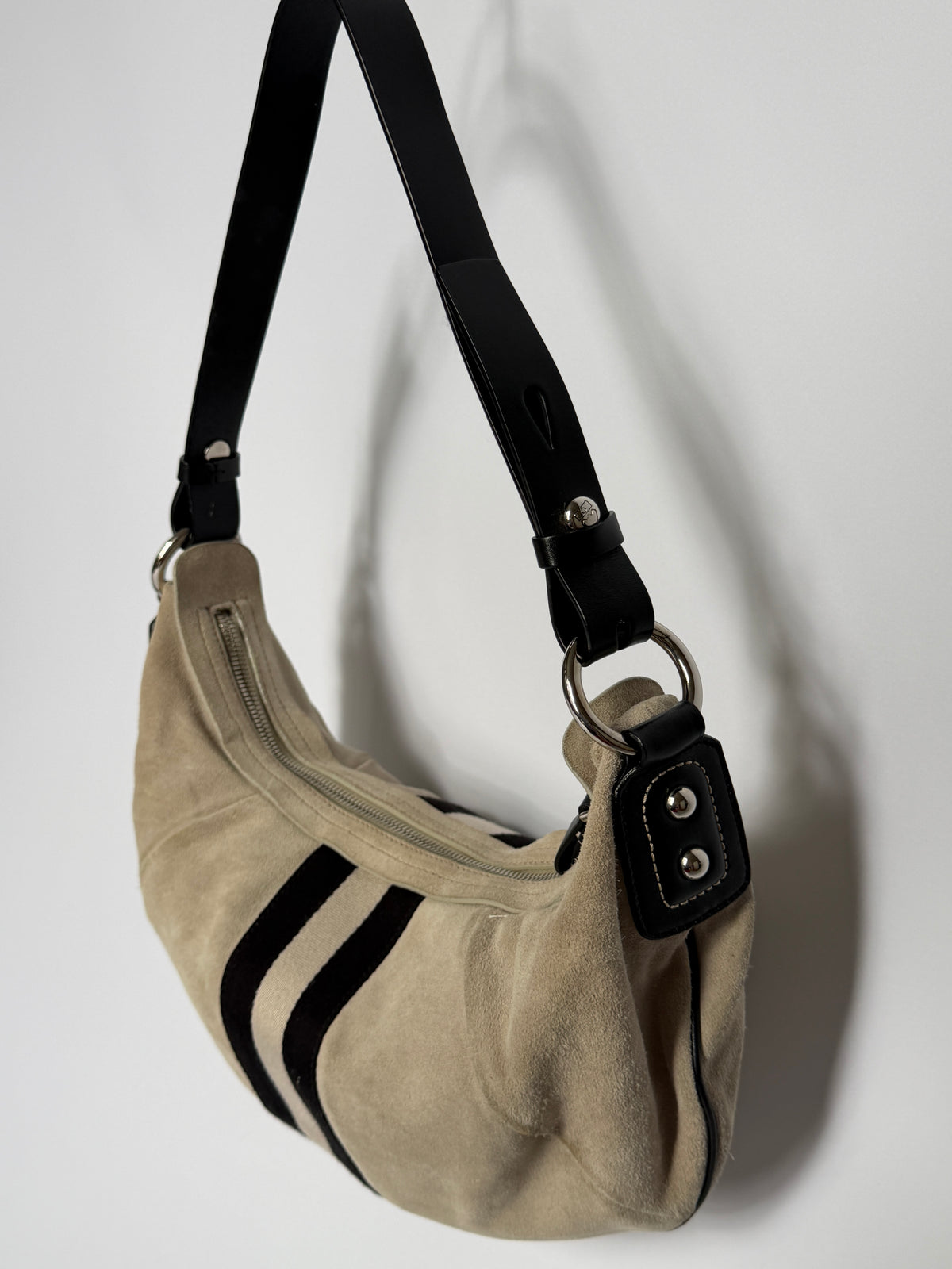 Bally Trainspotting Suede Hobo Bag