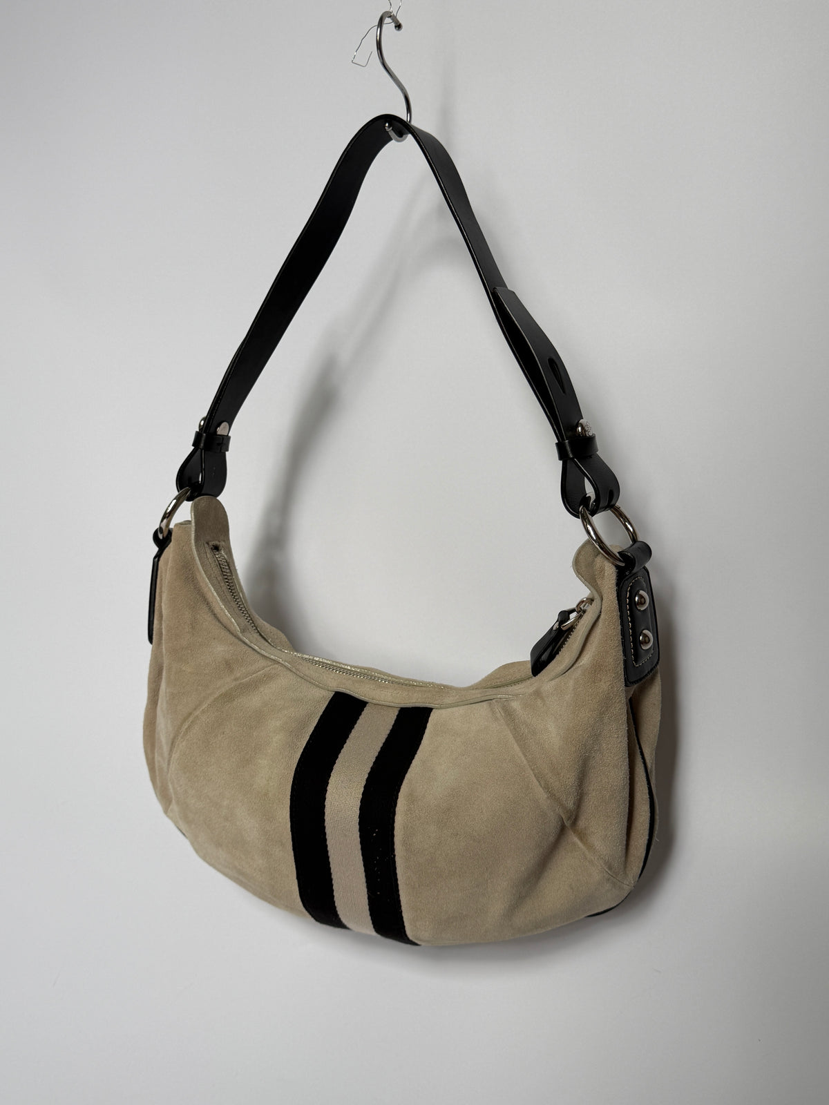 Bally Trainspotting Suede Hobo Bag