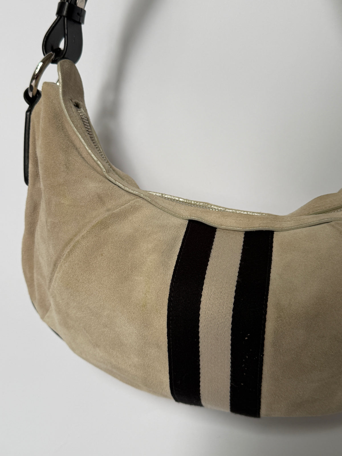 Bally Trainspotting Suede Hobo Bag