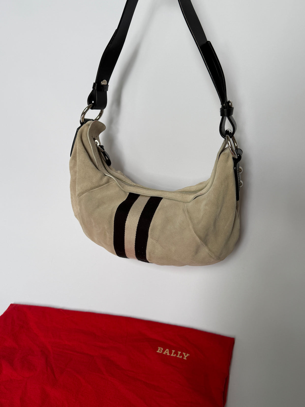Bally Trainspotting Suede Hobo Bag