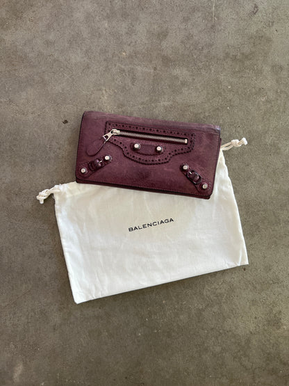 Balenciaga Classic City Leather Wallet – Aubergine
