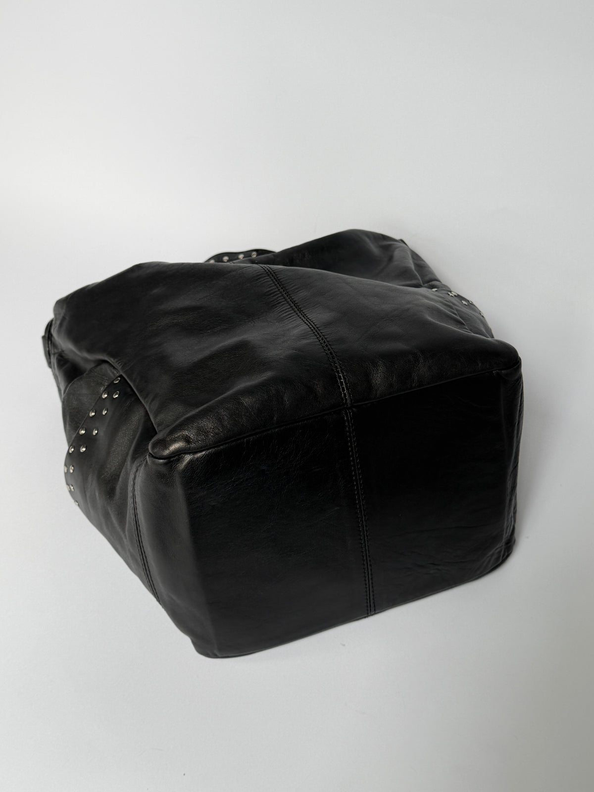 Made in Italy Studded Leather Hobo Bag