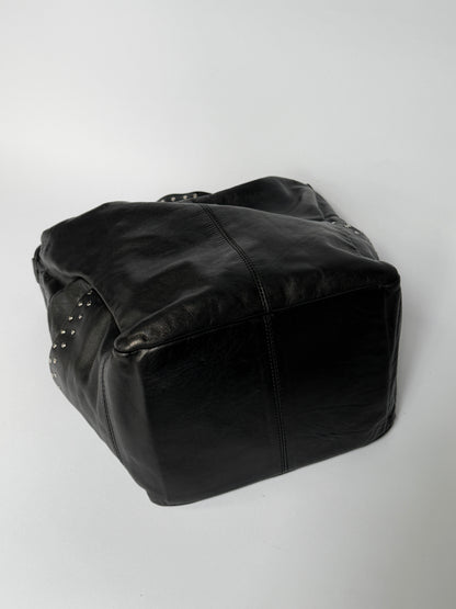 Made in Italy Studded Leather Hobo Bag