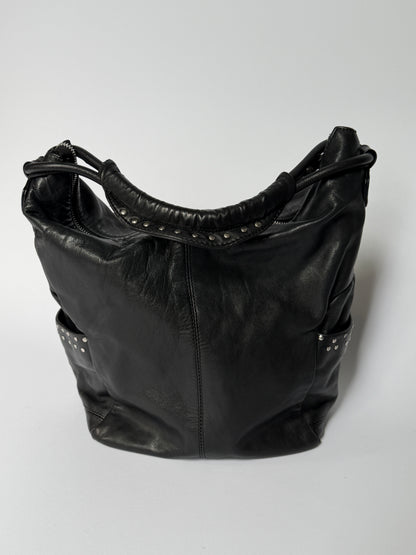Made in Italy Studded Leather Hobo Bag
