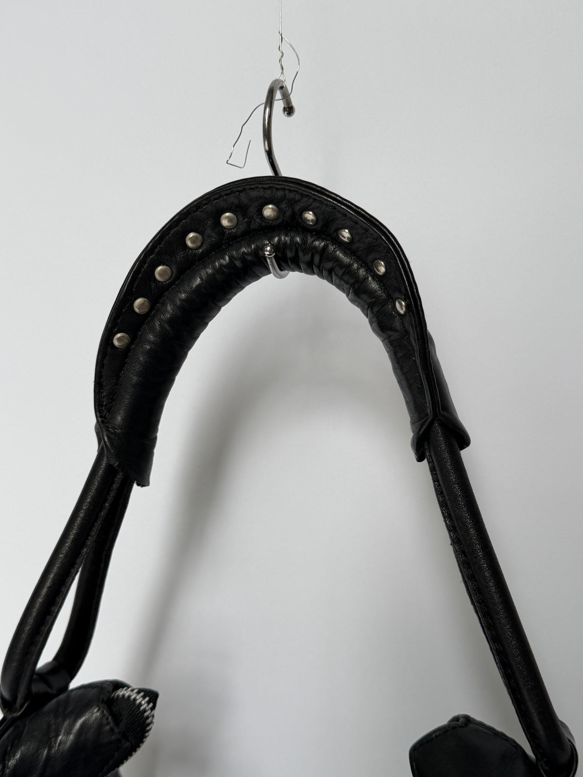 Made in Italy Studded Leather Hobo Bag
