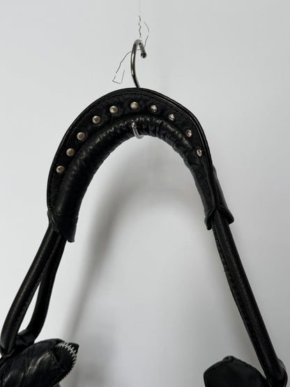 Made in Italy Studded Leather Hobo Bag