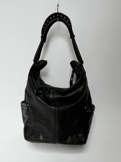 Made in Italy Studded Leather Hobo Bag