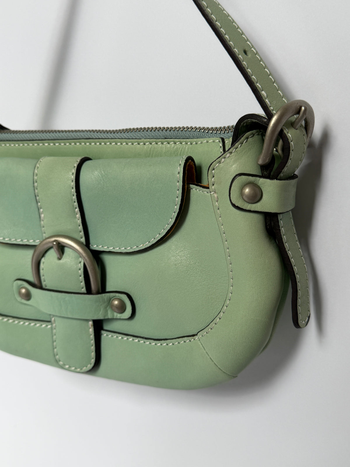 Sazaby Mint Green Leather Shoulder Bag