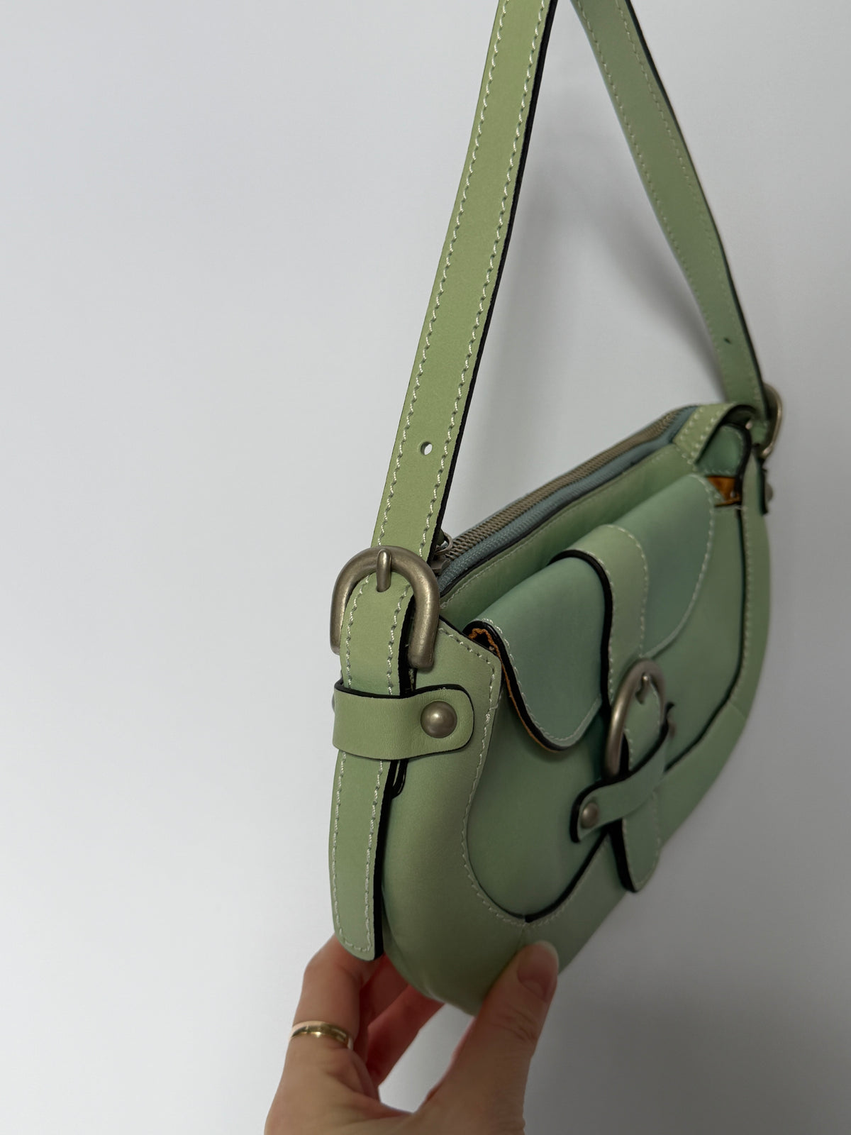 Sazaby Mint Green Leather Shoulder Bag