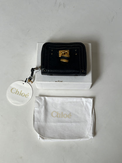 Chloé Paddington Short Zip Wallet — Black