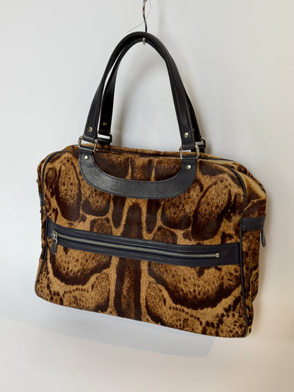 Vintage Jacques Le Corre giraffe print pony hair duffle bag — view 13