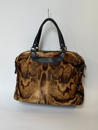 Vintage Jacques Le Corre giraffe print pony hair duffle bag — view 6