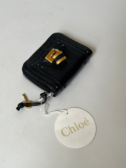 Chloé Paddington Short Zip Wallet — Black