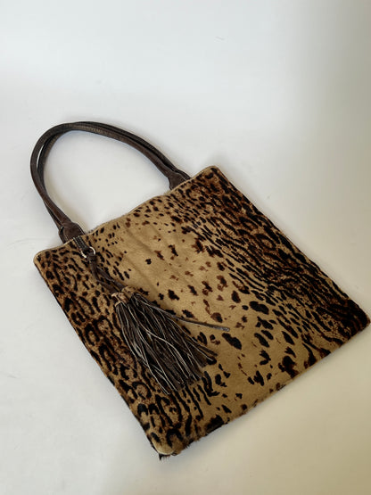 Massimo Dutti Pony Hair Leopard Tote