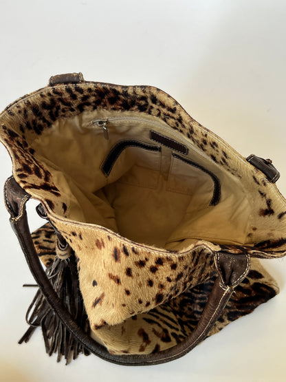 Massimo Dutti Pony Hair Leopard Tote