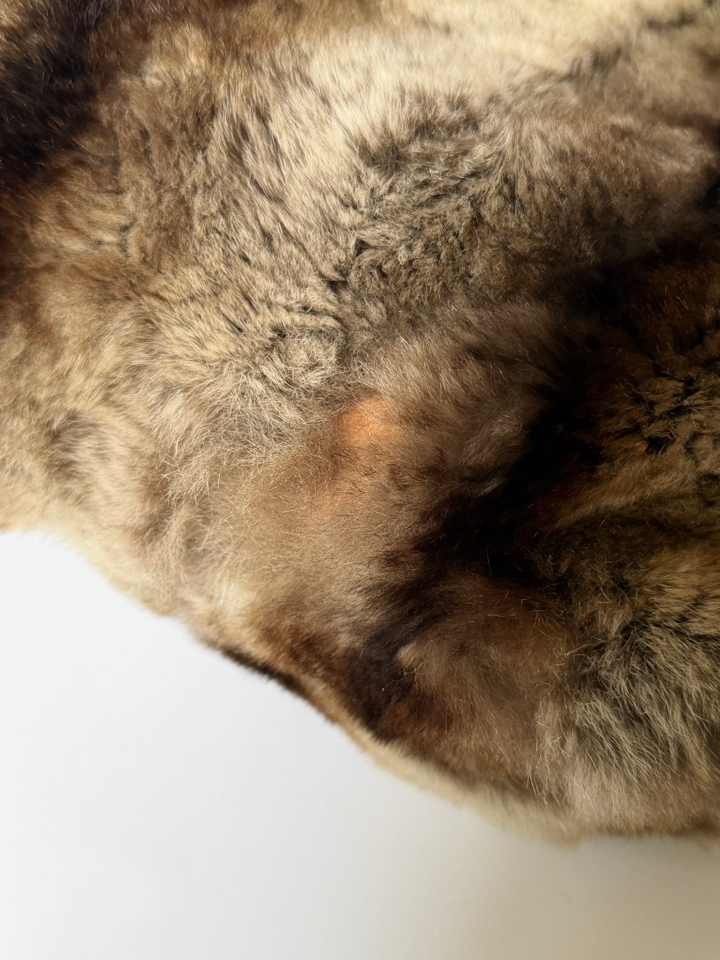 Vintage Roberta Gandolfi brown rabbit fur drawstring tote bag made in Italy — view 5