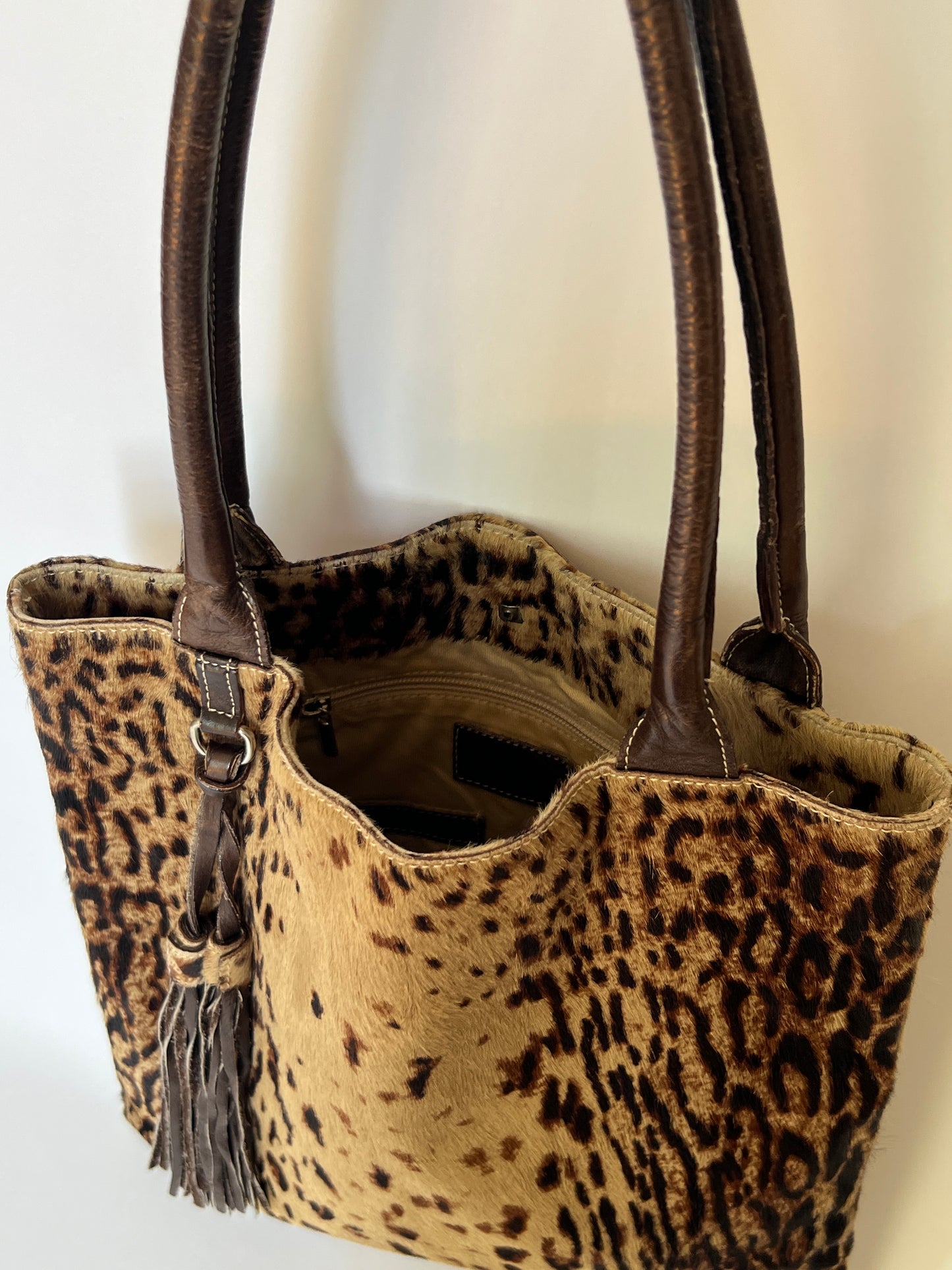 Massimo Dutti Pony Hair Leopard Tote