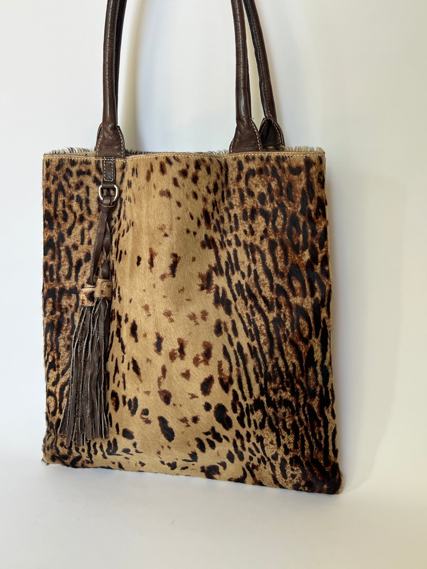 Massimo Dutti Pony Hair Leopard Tote