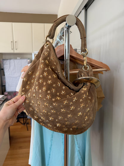 Jimmy Choo Sky Suede Bangle Hobo Bag