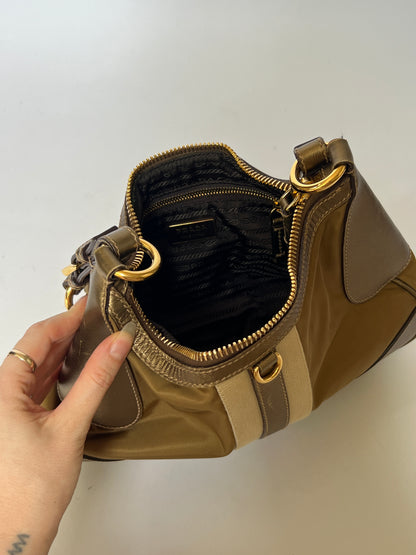 Prada Tessuto Sport Gold Stripe Shoulder Bag – Early 2000s