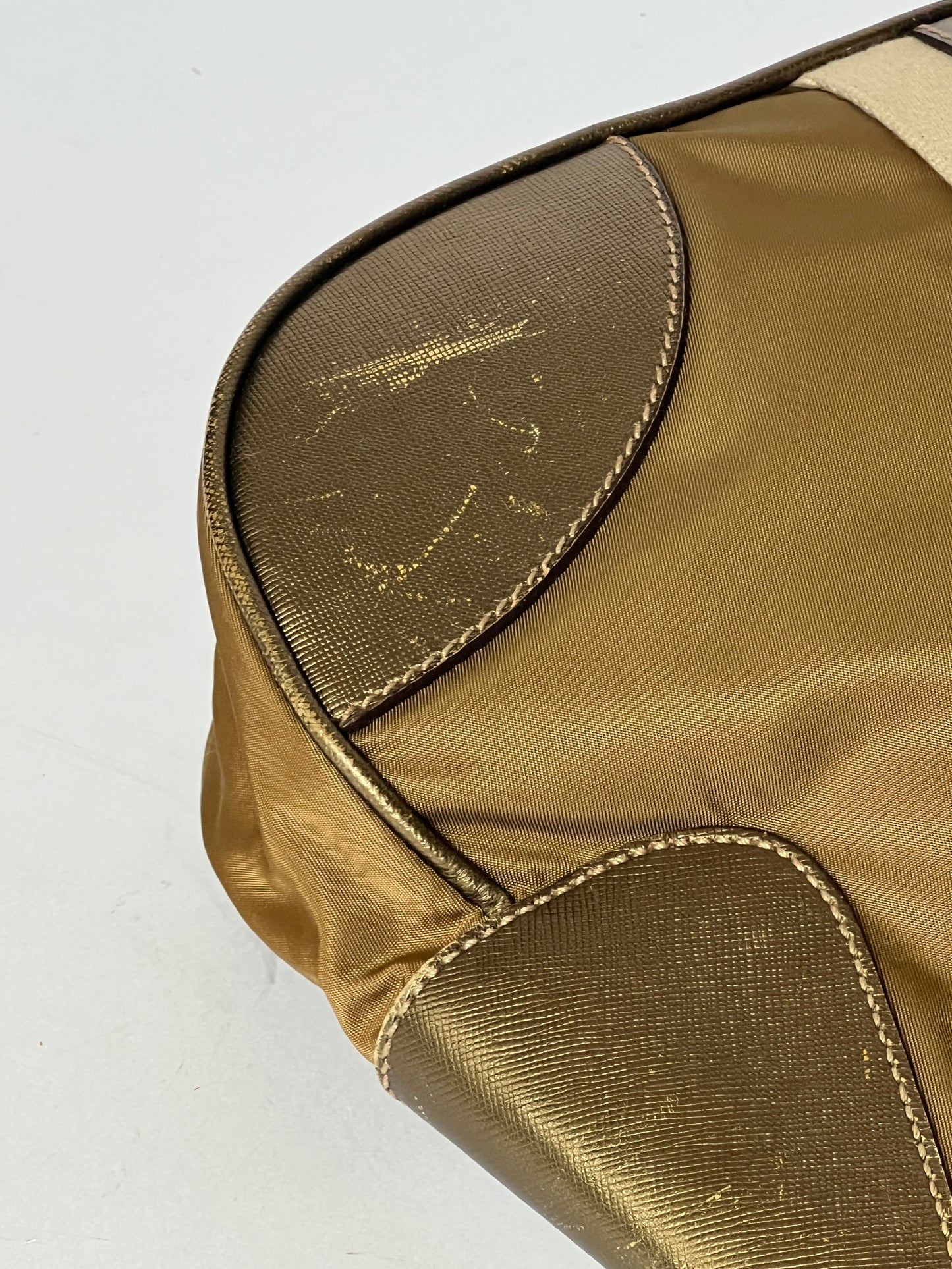 Prada Tessuto Sport Gold Stripe Shoulder Bag – Early 2000s