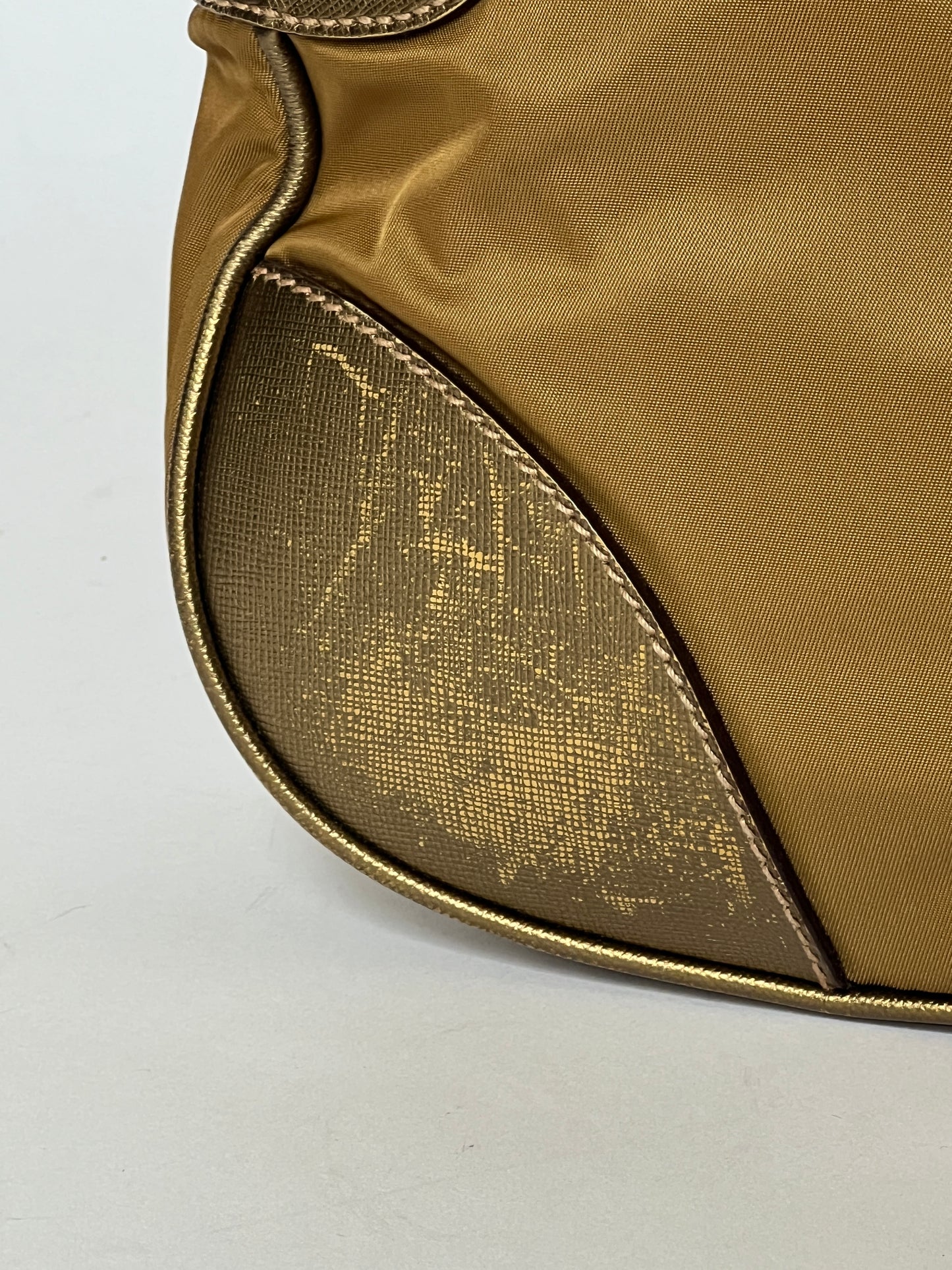 Prada Tessuto Sport Gold Stripe Shoulder Bag – Early 2000s