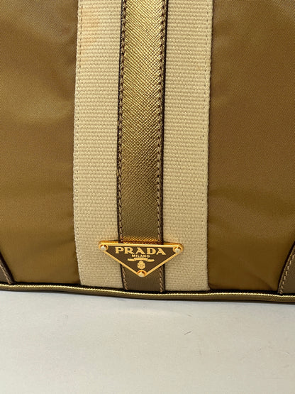 Prada Tessuto Sport Gold Stripe Shoulder Bag – Early 2000s