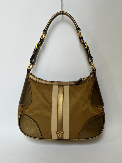 Prada Tessuto Sport Gold Stripe Shoulder Bag – Early 2000s