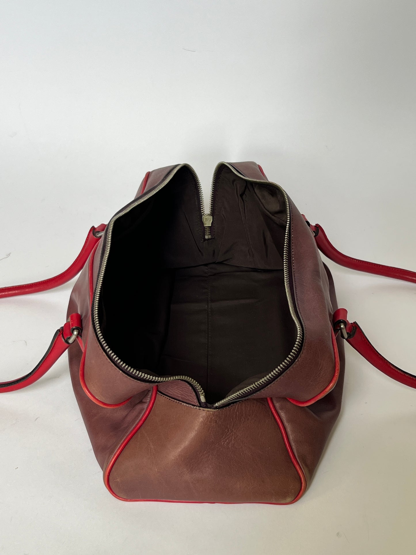 Miu Miu Leather Shoulder Bag with Red Contrast Handles