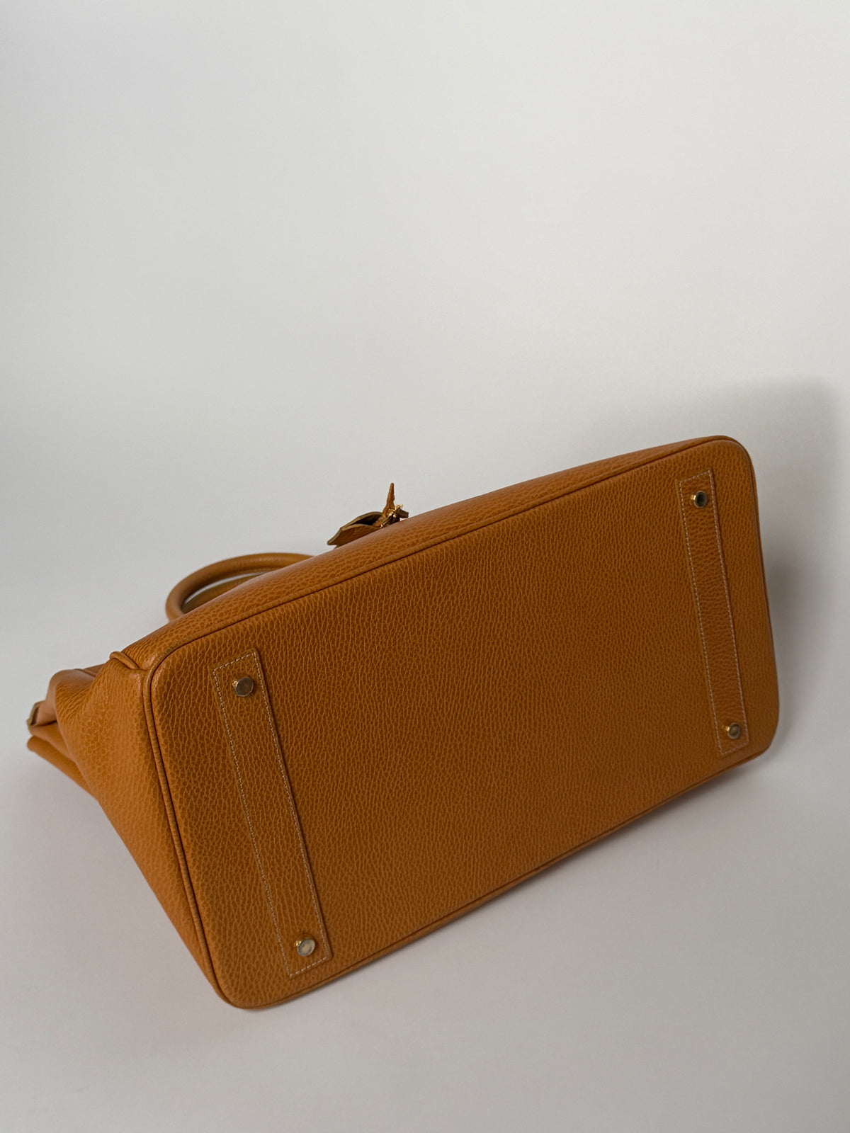 High-Class Milano Birkin-Style Camel Leather Tote Bag