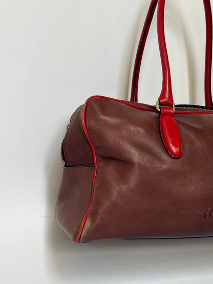Miu Miu Leather Shoulder Bag with Red Contrast Handles