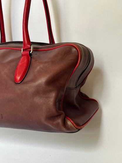 Miu Miu Leather Shoulder Bag with Red Contrast Handles