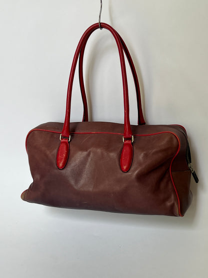 Miu Miu Leather Shoulder Bag with Red Contrast Handles