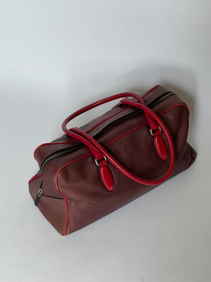 Miu Miu Leather Shoulder Bag with Red Contrast Handles
