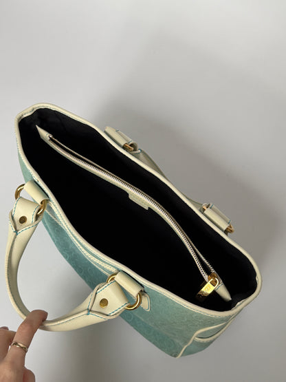 Céline Boogie Baby Blue Monogram Suede Tote Bag