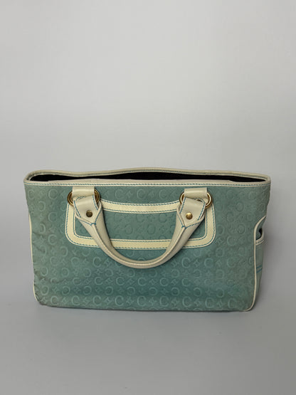 Céline Boogie Baby Blue Monogram Suede Tote Bag