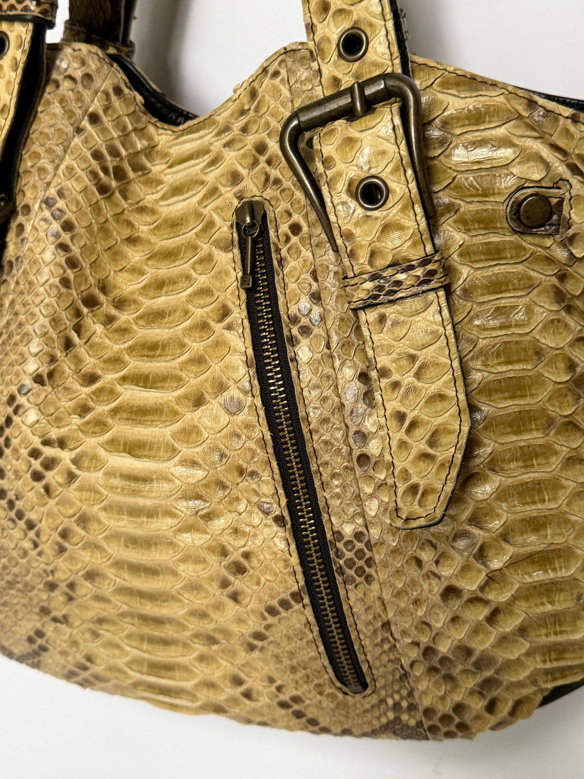 Genuine Python Leather Shoulder Bag