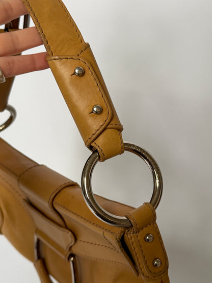90s Dolce and Gabbana Camel Leather Bag with Oversized O-Ring
