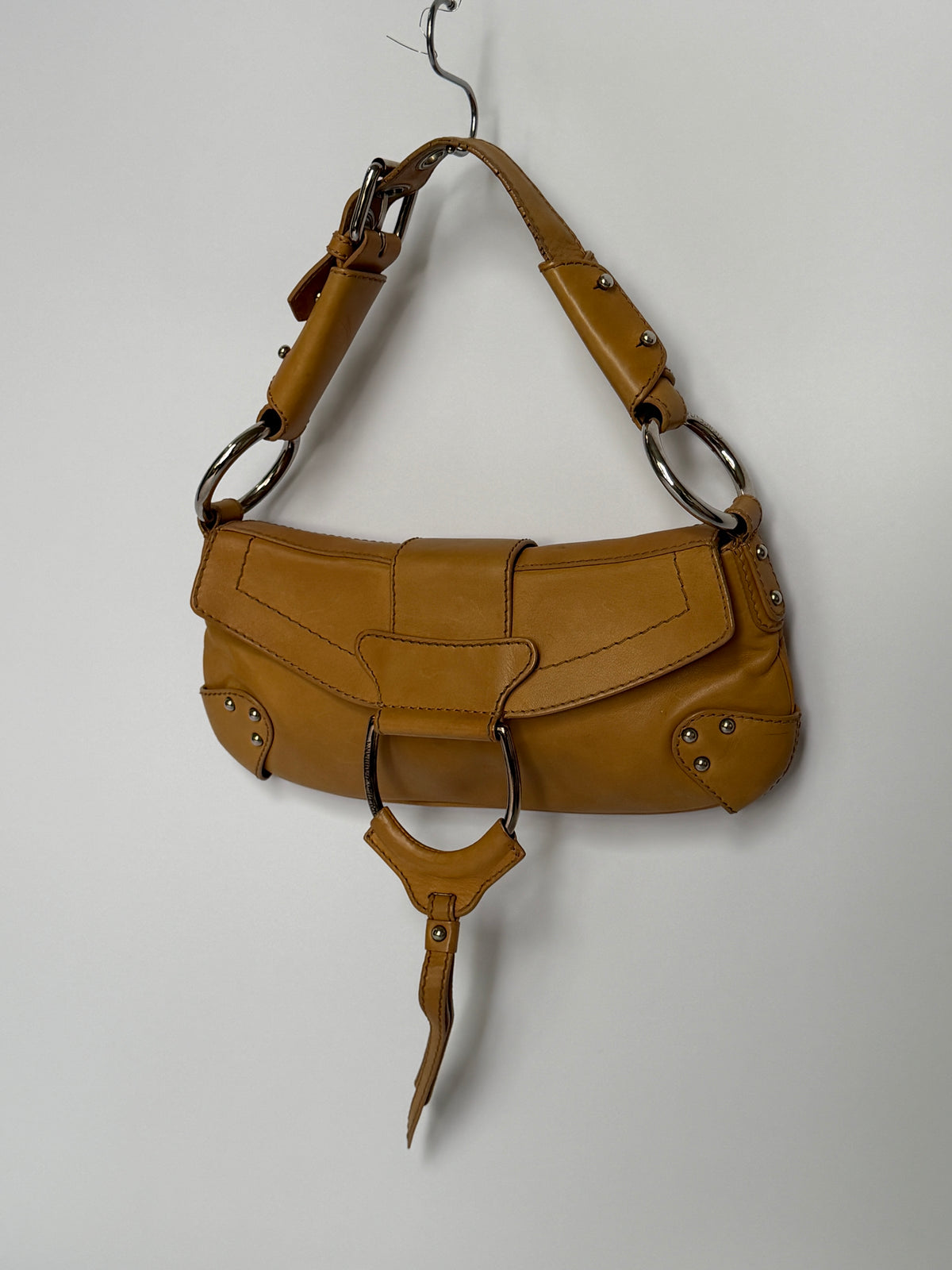 90s Dolce and Gabbana Camel Leather Bag with Oversized O-Ring