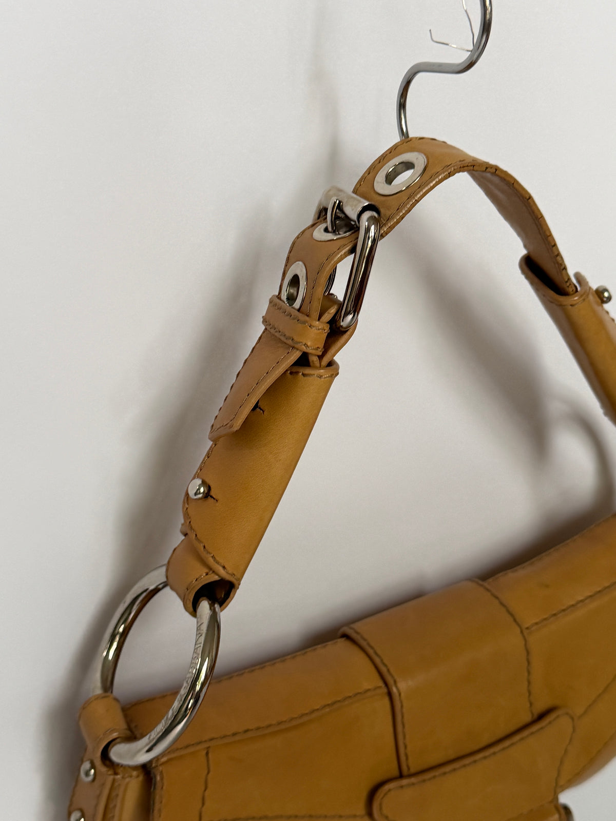 90s Dolce and Gabbana Camel Leather Bag with Oversized O-Ring