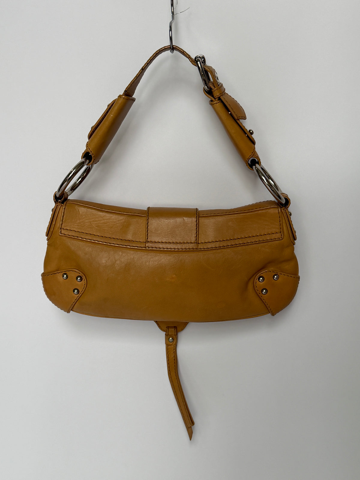90s Dolce and Gabbana Camel Leather Bag with Oversized O-Ring