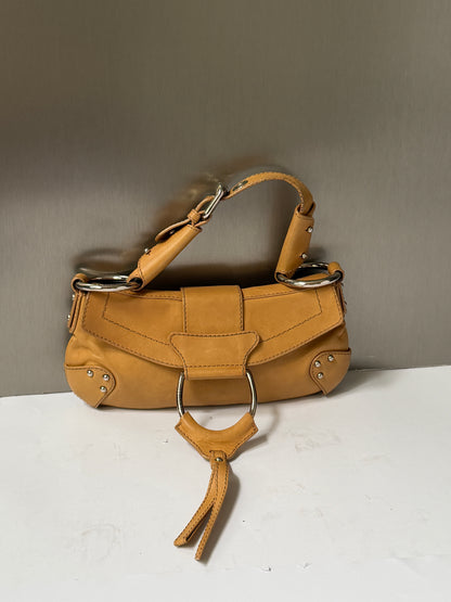 90s Dolce and Gabbana Camel Leather Bag with Oversized O-Ring