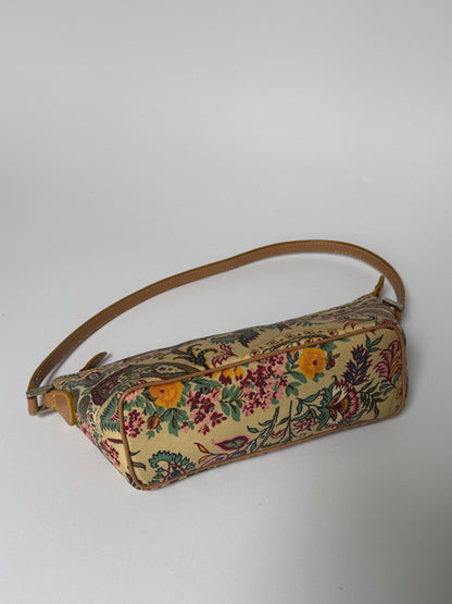 Paisley Print Canvas Mini Pouch Bag