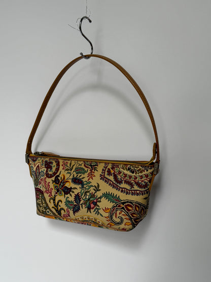 Paisley Print Canvas Mini Pouch Bag