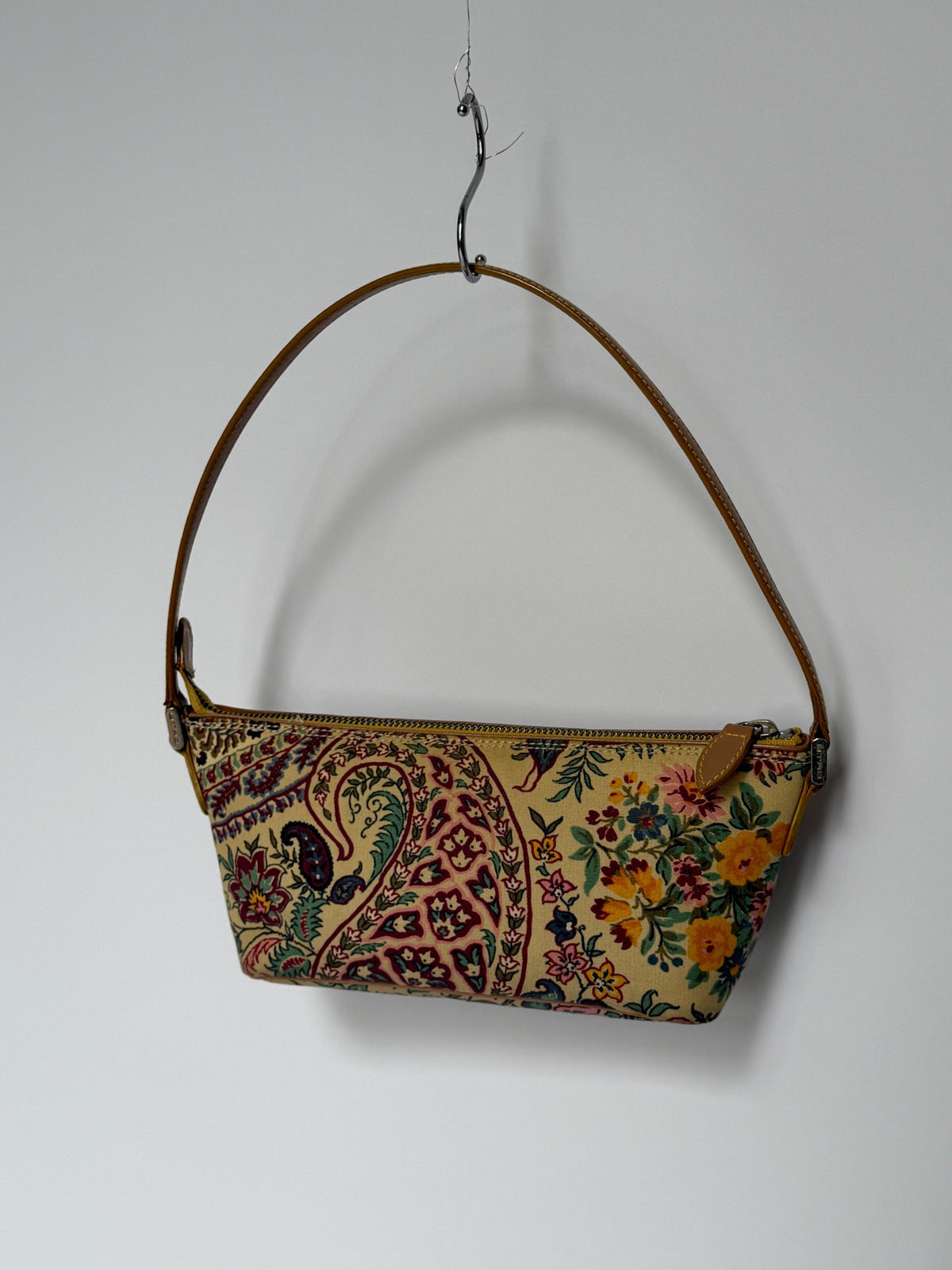 Paisley Print Canvas Mini Pouch Bag