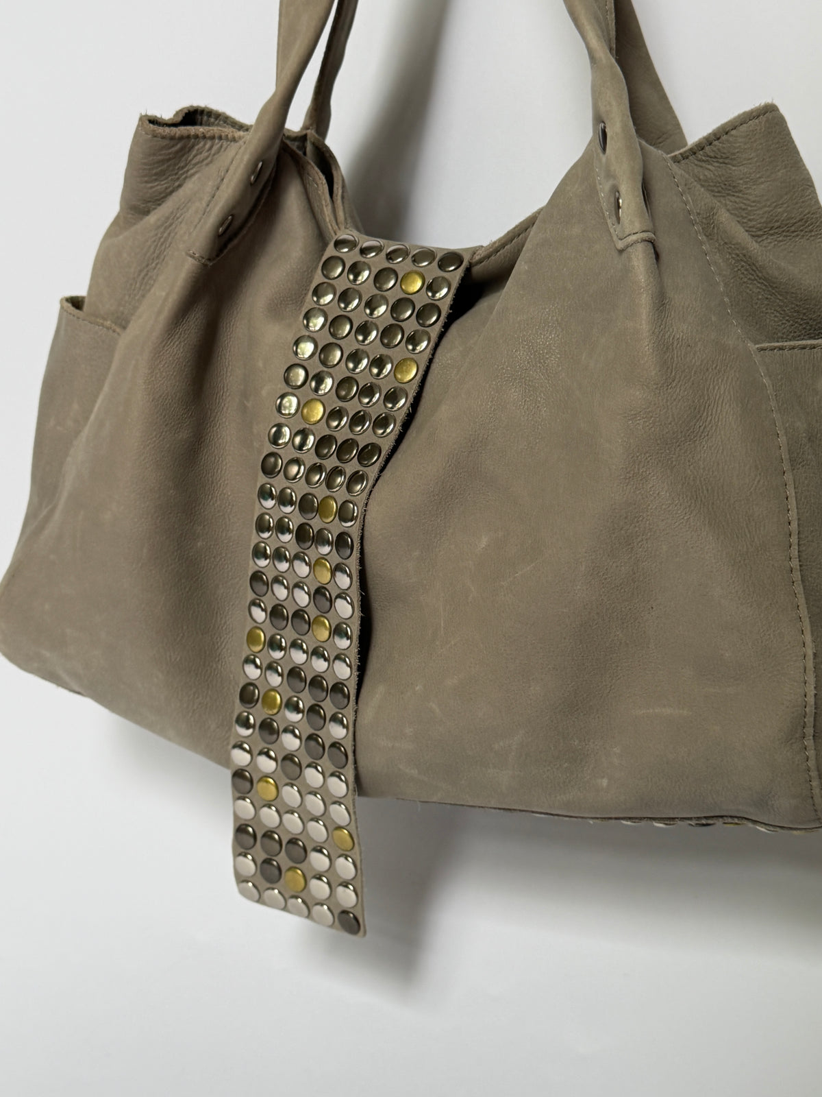 Studded Leather Tote