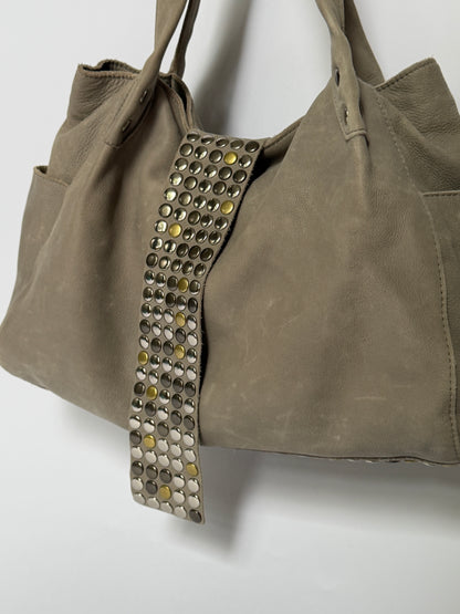 Studded Leather Tote