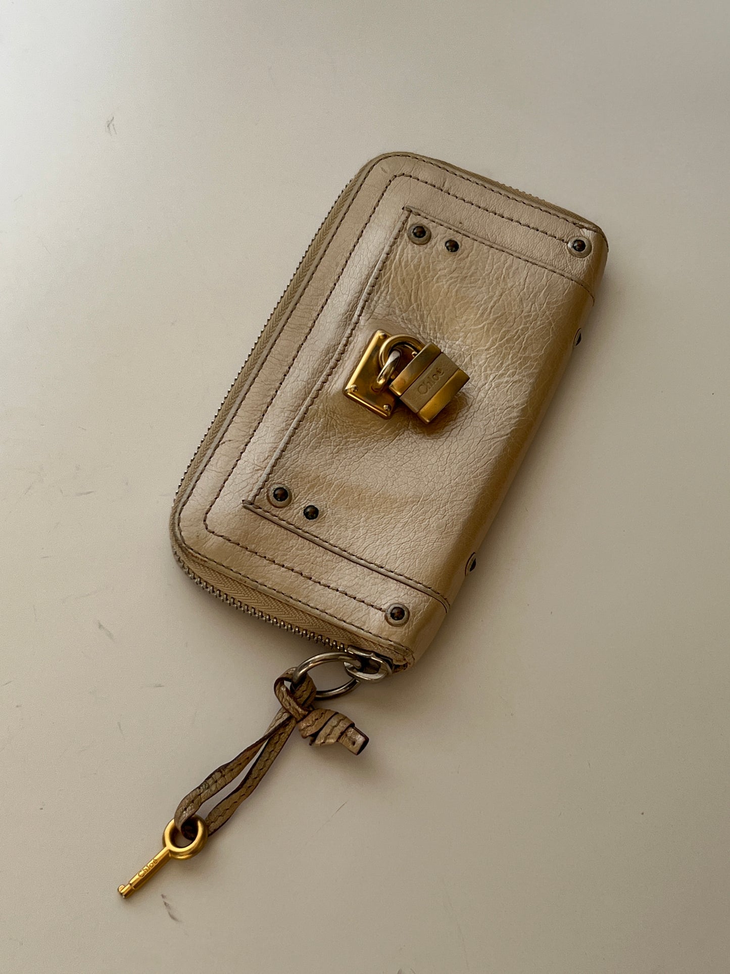 Chloé Paddington Iridescent Leather Zip Wallet